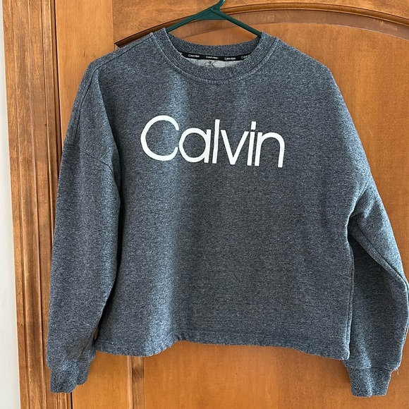 Calvin Klein Tops - Calvin Klein Women’s Charcial Gray Cropped Sweatshirt Medium
